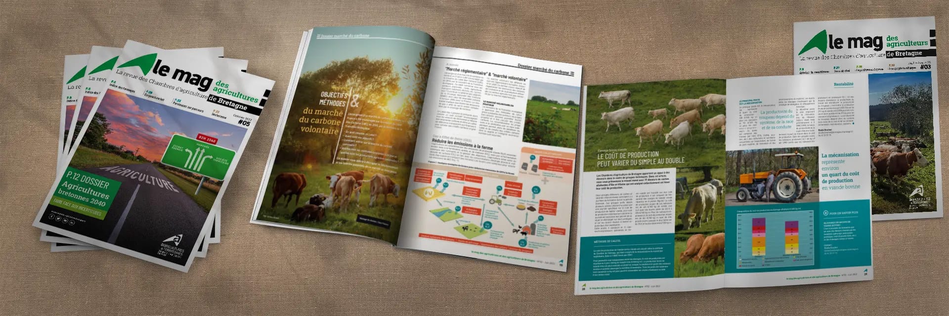 Exemples de magazines de l'agriculture de Bretagne